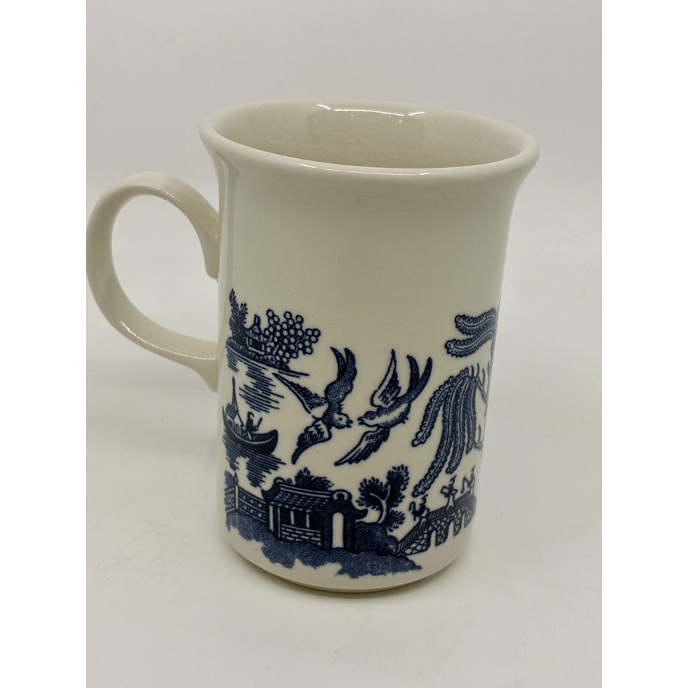 Churchill England Blue Willow Coffee Mug Tea Cups Vintage Chinoiserie Set of 8
